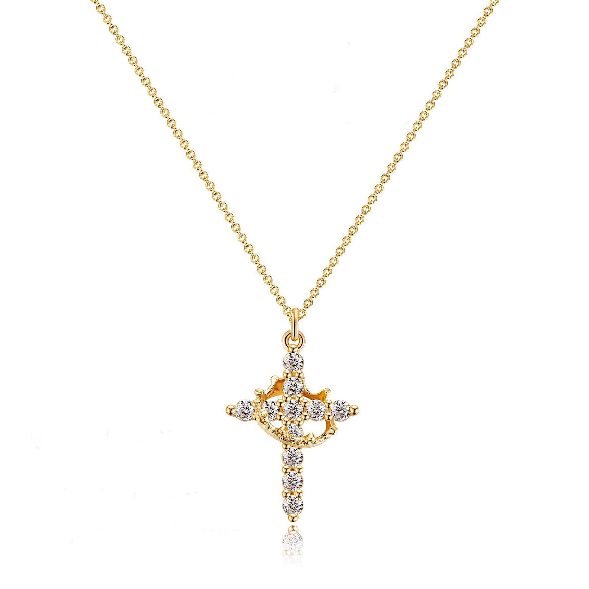 Sterling Silver full Diamond Cross Necklace