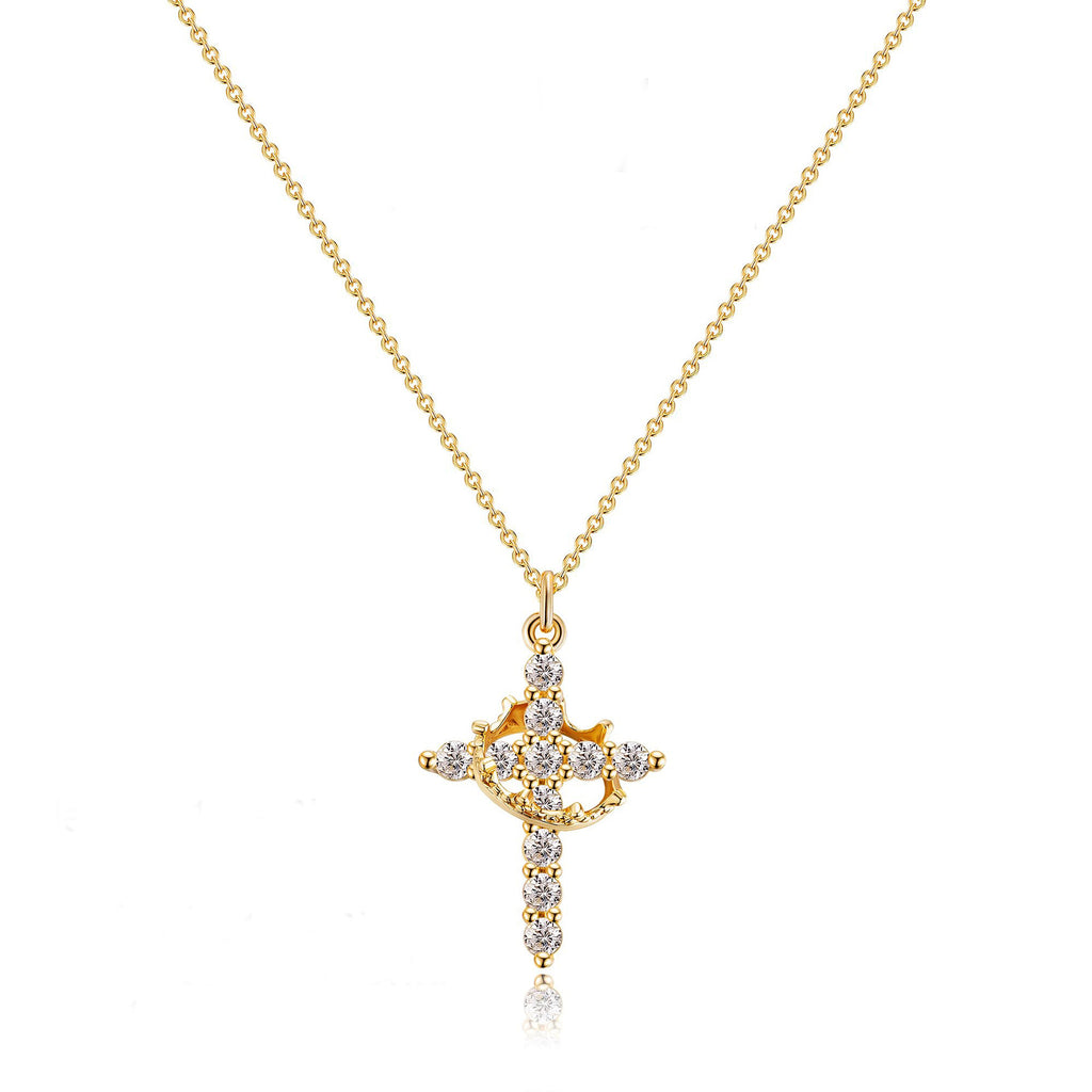 Sterling Silver full Diamond Cross Necklace