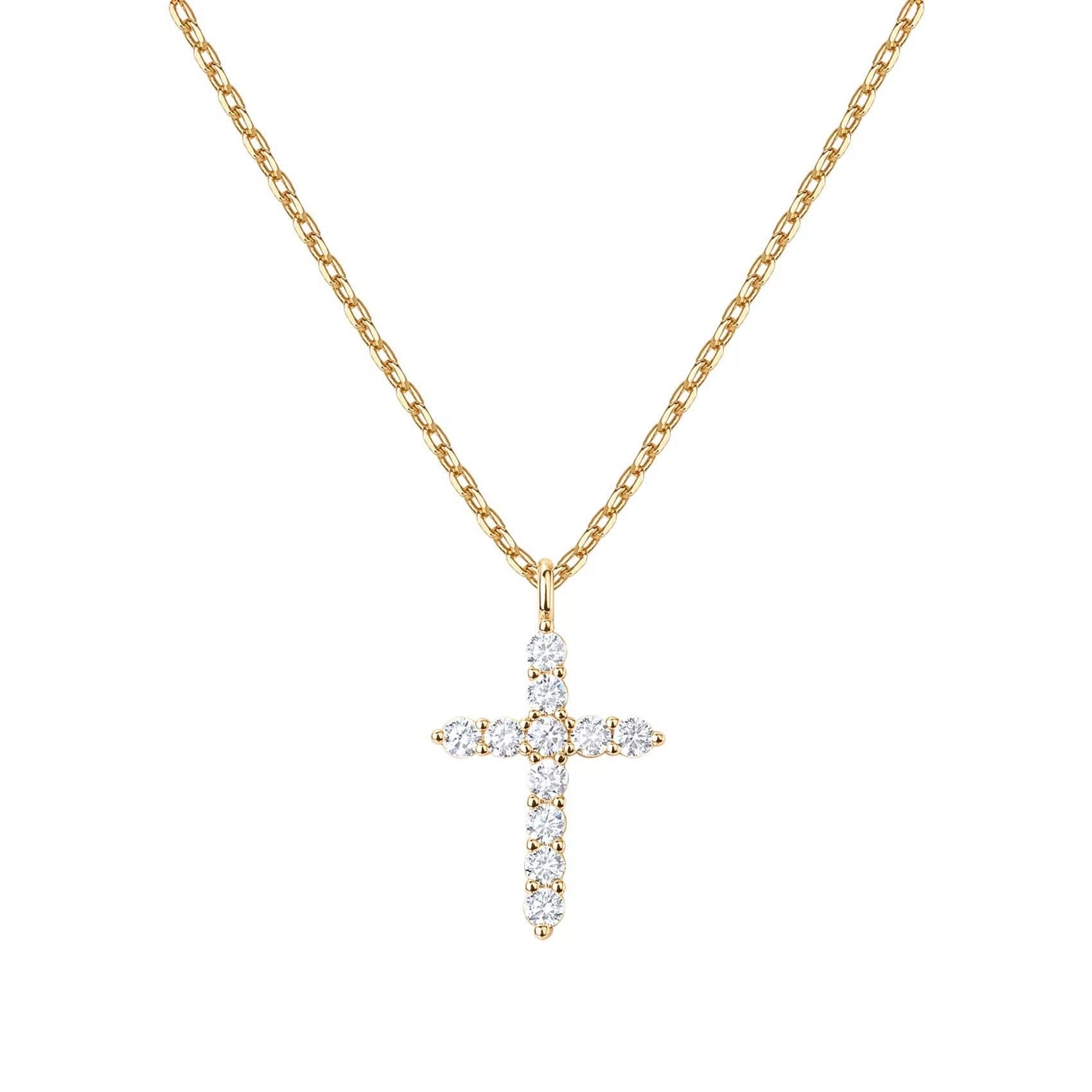 Sterling Silver full Diamond Cross Necklace