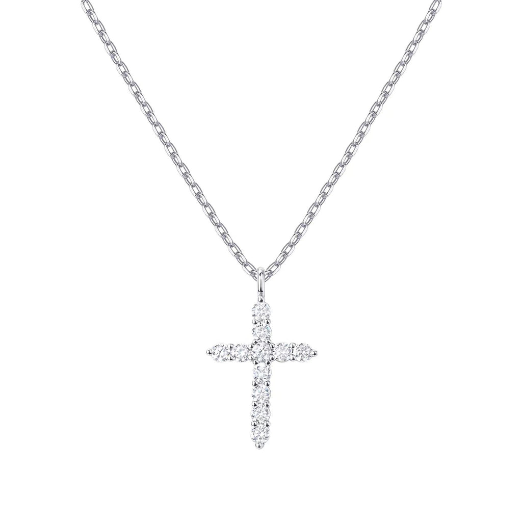 Sterling Silver full Diamond Cross Necklace