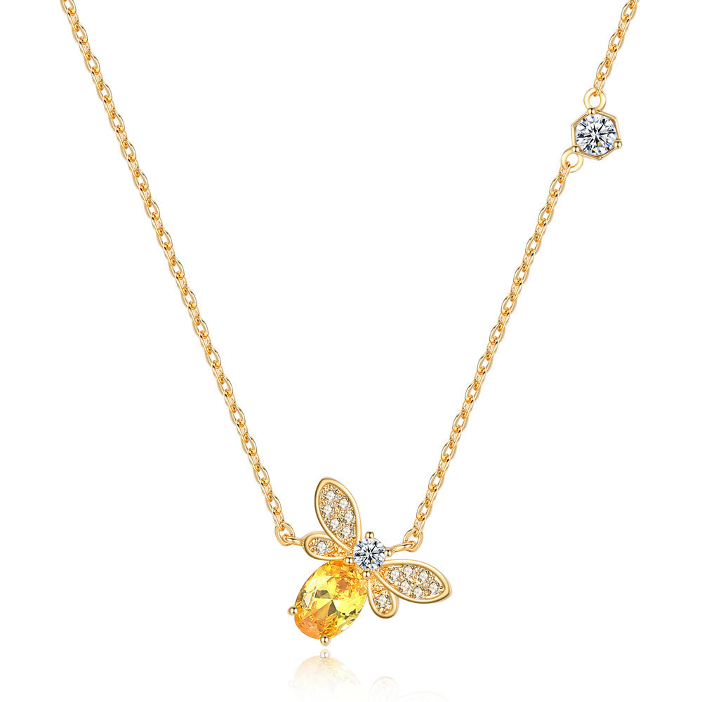 Fashion Bee Pendant Necklace with Adjustable Chain