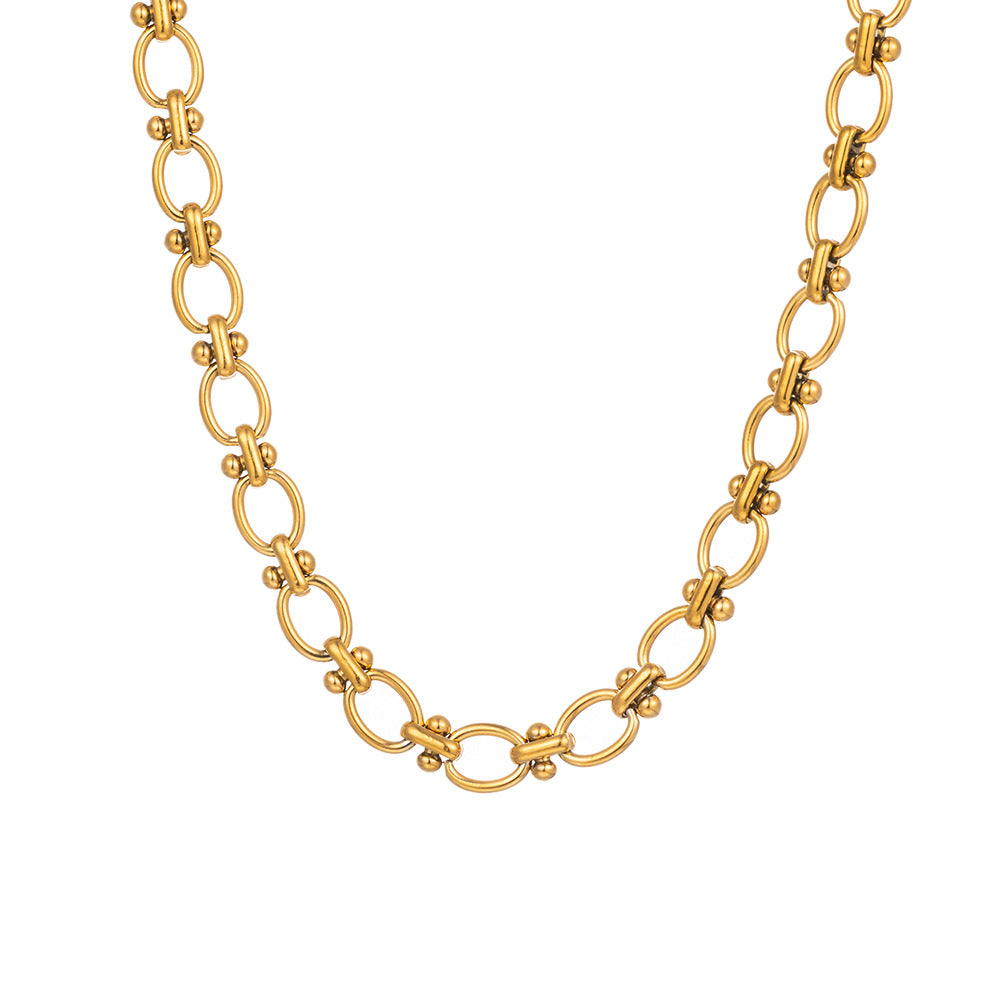 Titanium Steel Interlocking Chain Necklace & Bracelet Set