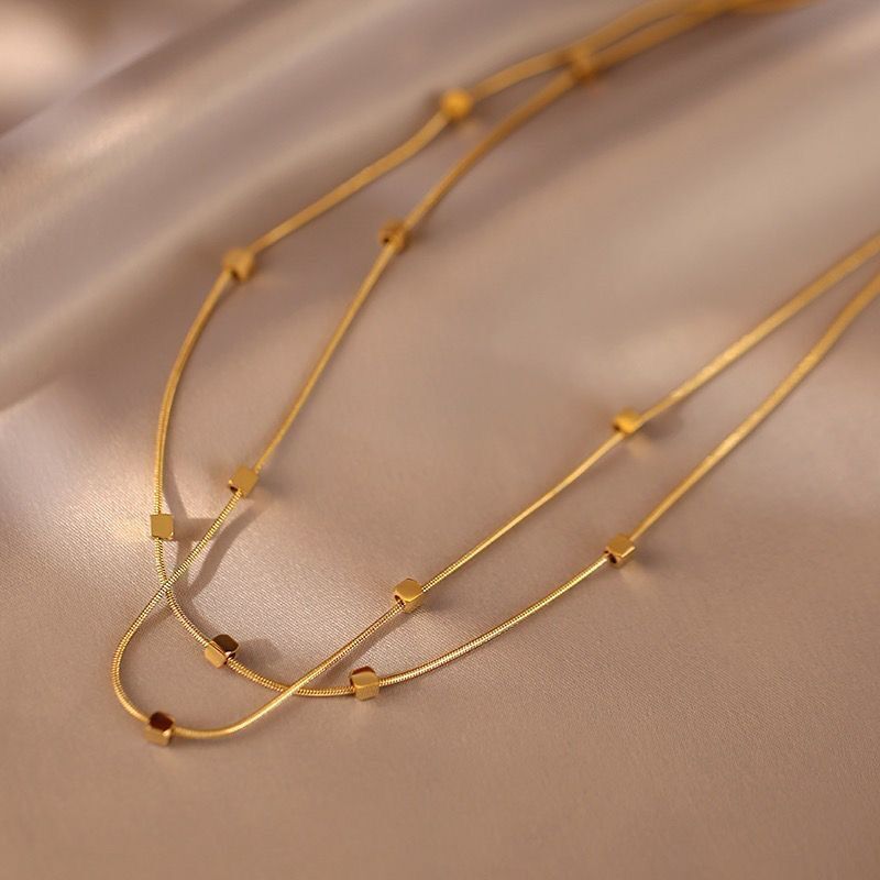 Square Double Layer Necklace Accessory